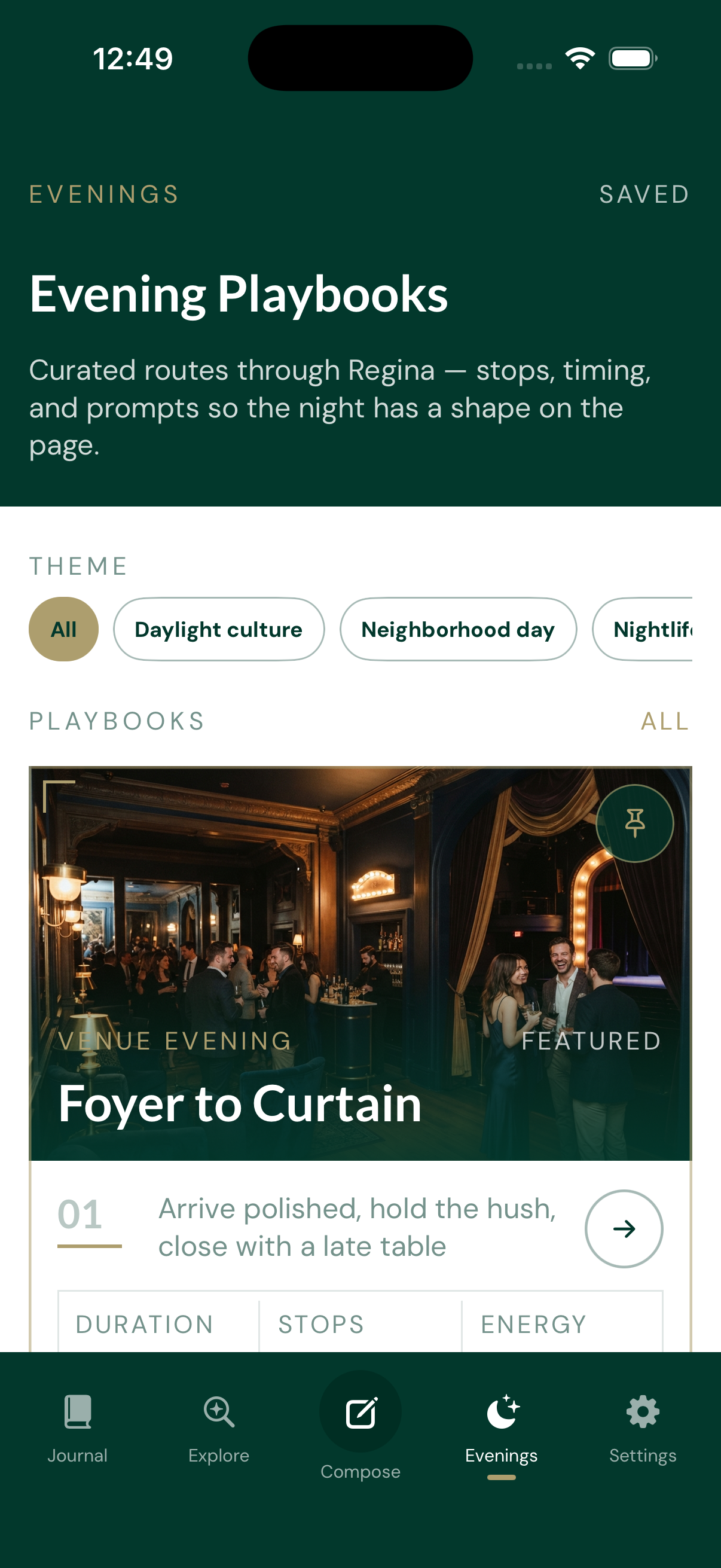 Evenings playbooks